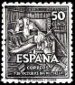 Spain 1947 Cervantes 20 CTS Castaño Edifil 1012. 1012. Subida por susofe